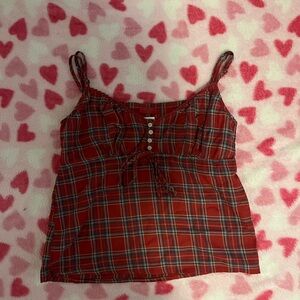 Red Plaid Brandy Melville Top